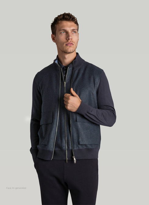 Strickjacke Zip 1/1 Arm width=