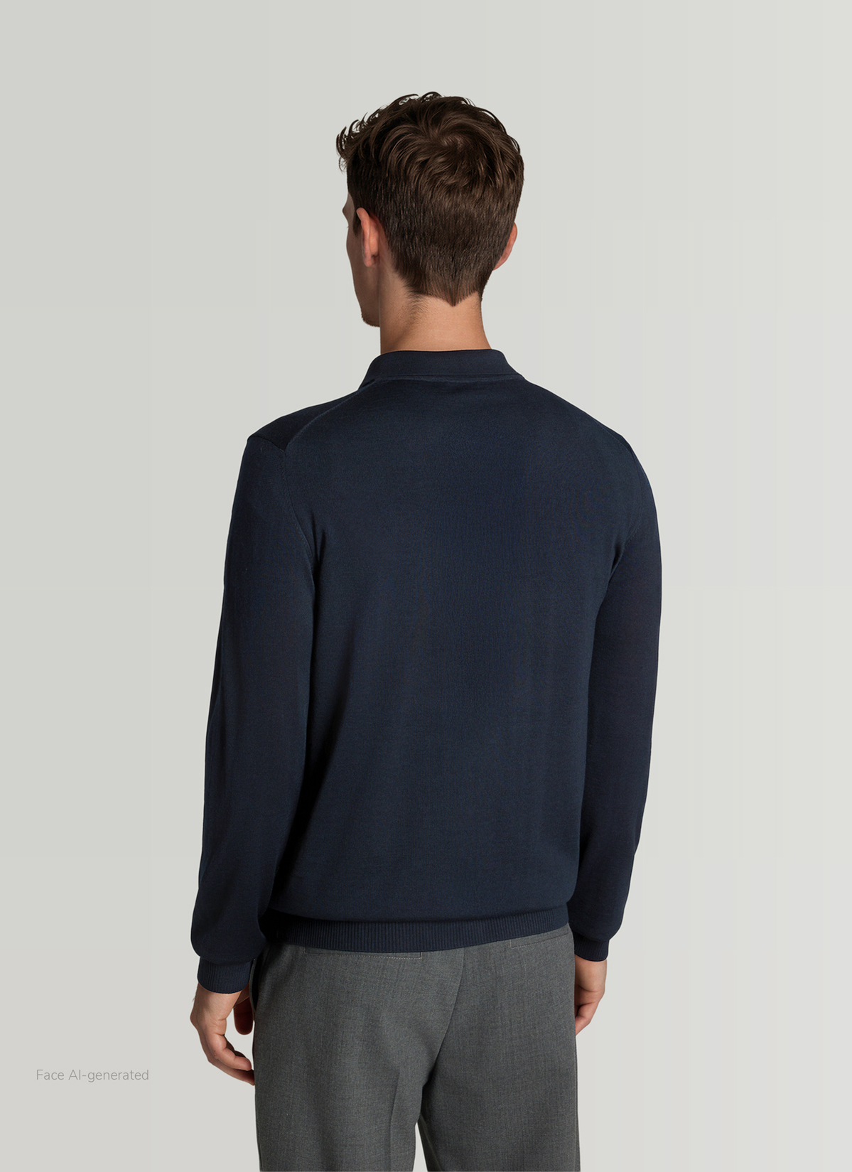 Strickjacke Knopf 1/1 Arm, Navy Rückansicht