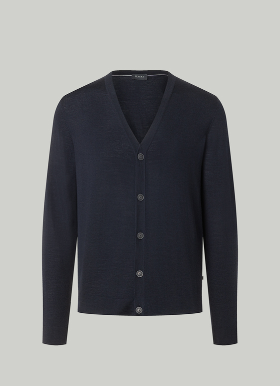 Strick Cardigan 1/1 Arm Navy Frontansicht