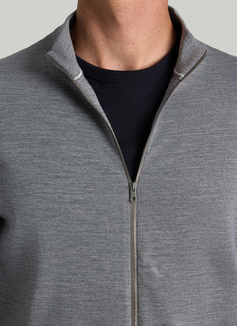 Strickjacke Zip 1/1 Arm width=