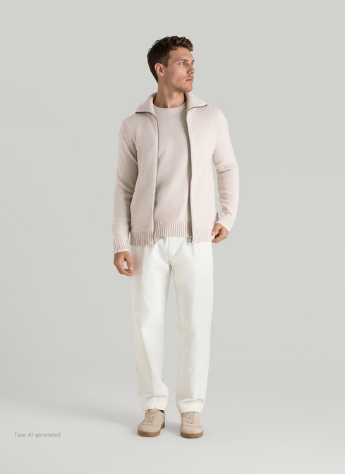 Strickjacke Zip 1/1 Arm, Autumn Stone Detailansicht 2