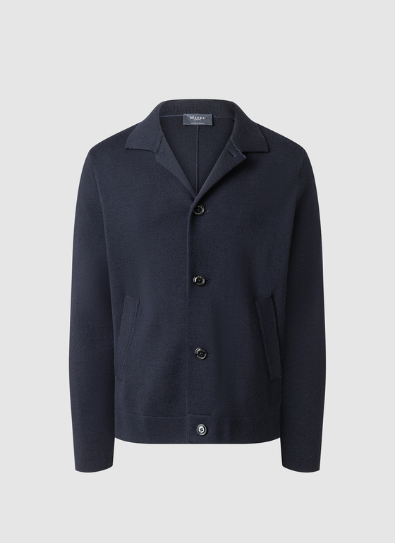 Strickjacke Knopf 1/1 Arm Navy Frontansicht