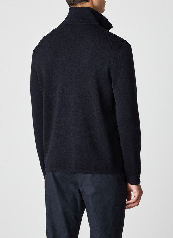 Strickjacke Knopf 1/1 Arm Navy Frontansicht