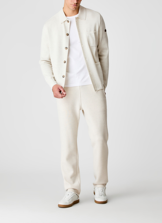Strickjacke Knopf 1/1 Arm Off White Frontansicht