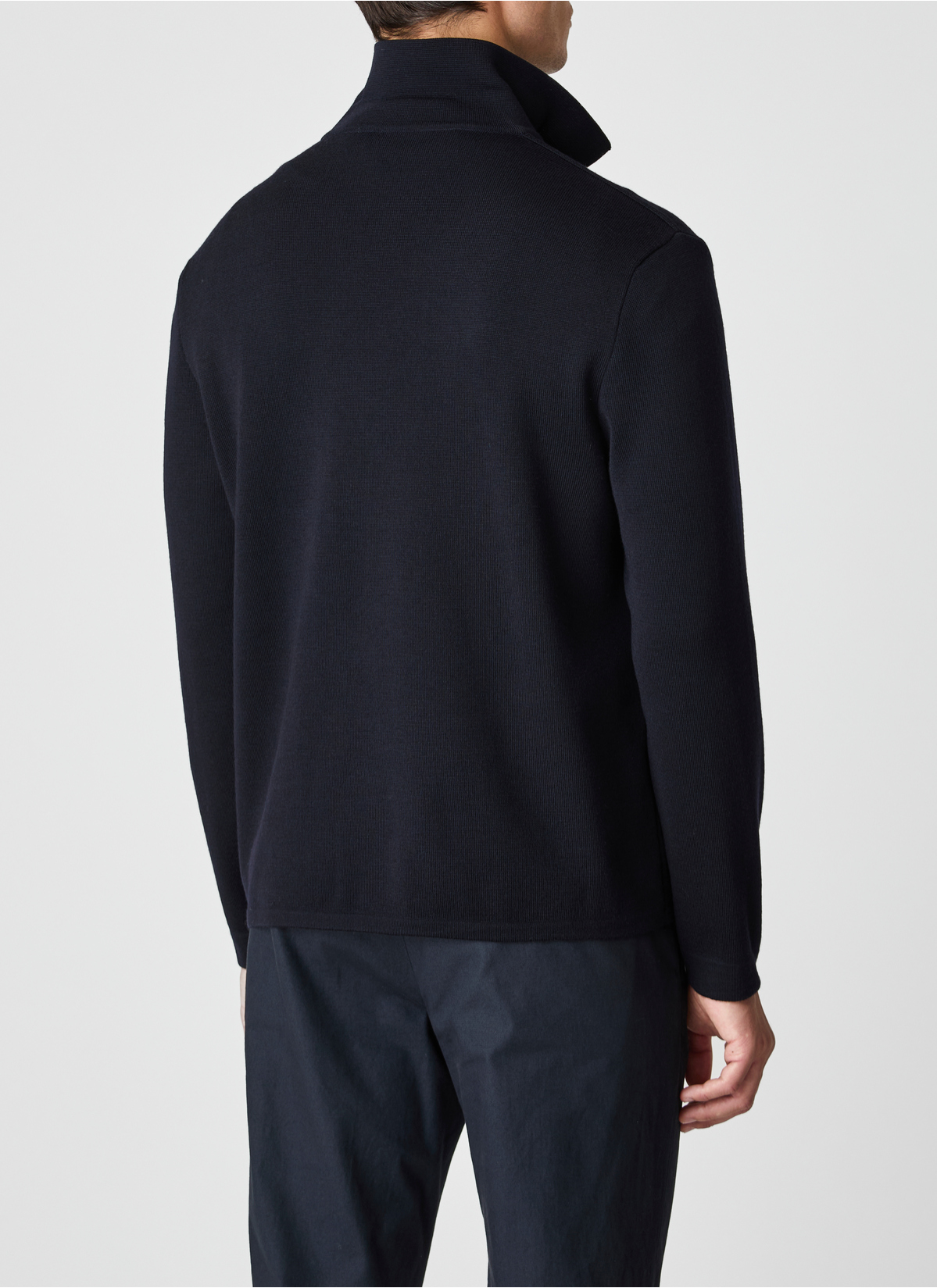 Strickjacke Knopf 1/1 Arm, Navy Rückansicht