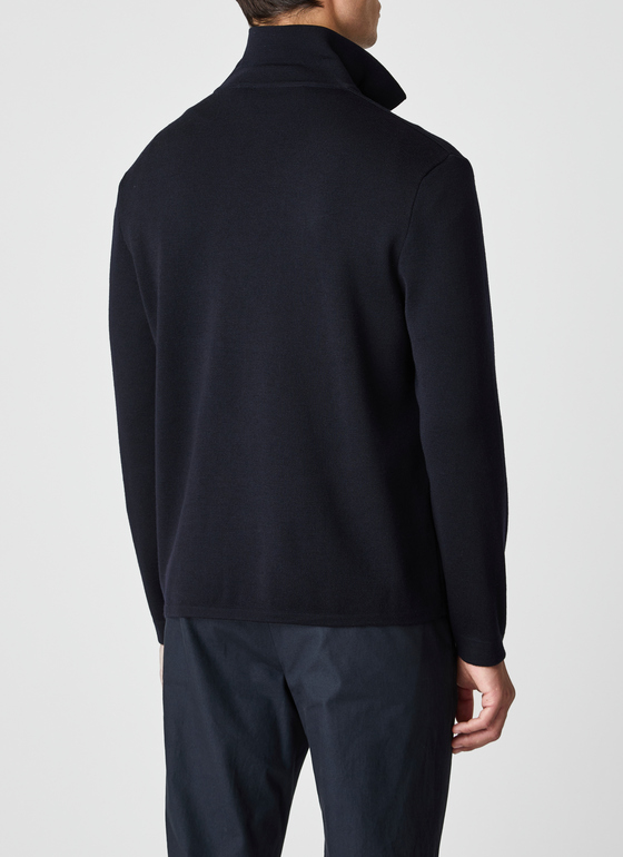 Strickjacke Knopf 1/1 Arm Navy Frontansicht