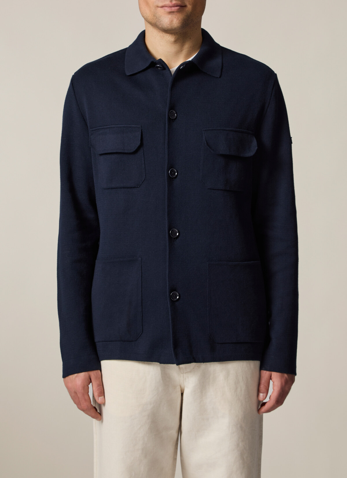 Strick Blazer, Navy Detailansicht 1