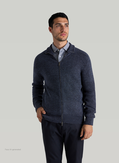 Strickjacke Zip 1/1 Arm width=