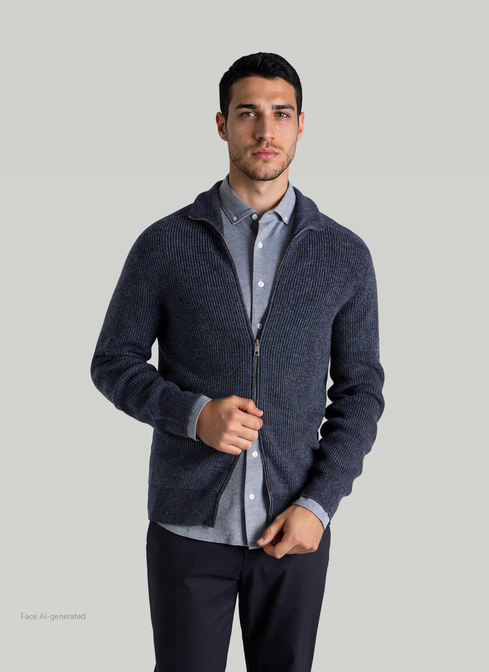 Strickjacke Zip 1/1 Arm width=