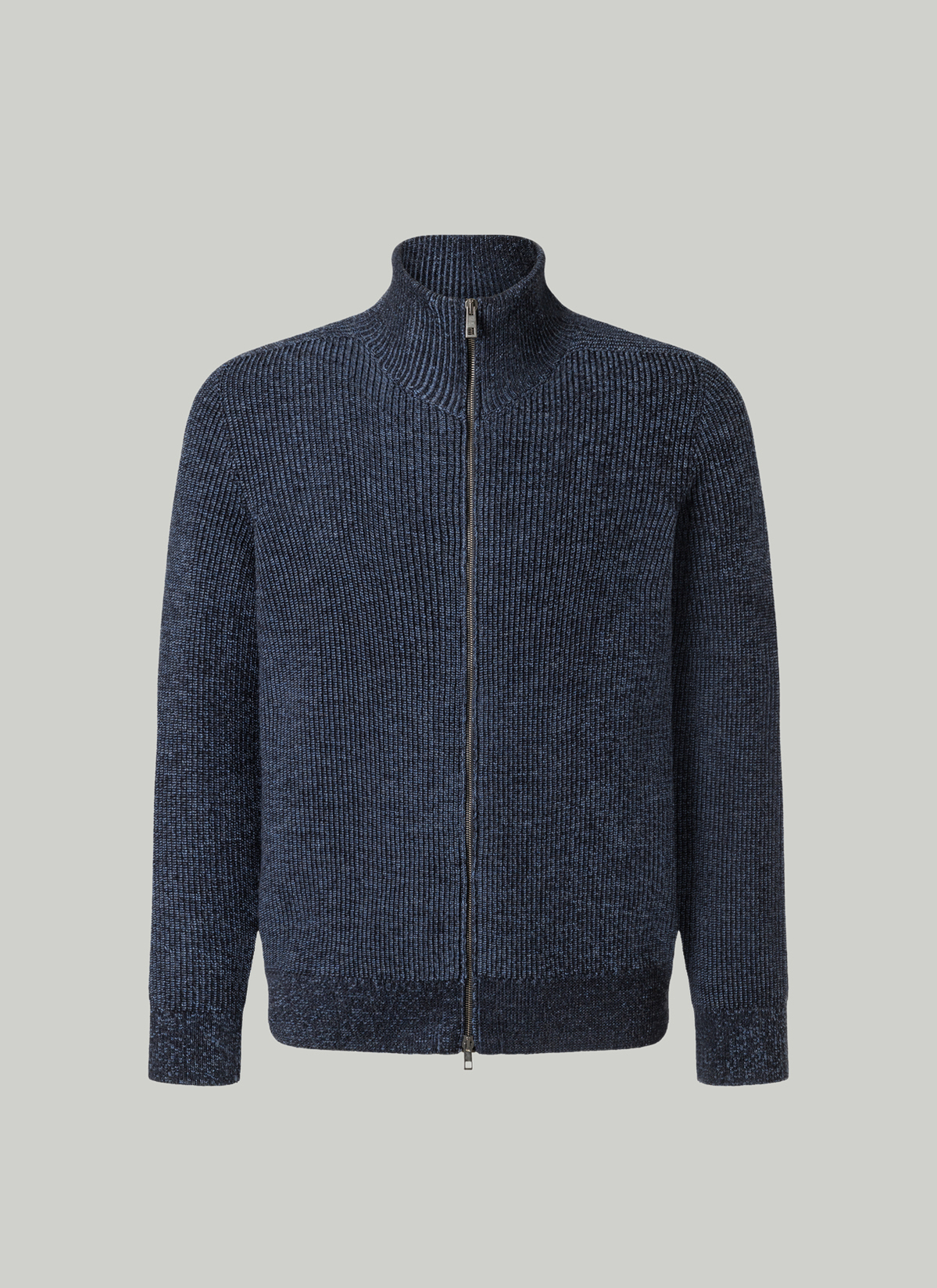 Strickjacke Zip 1/1 Arm, Navy