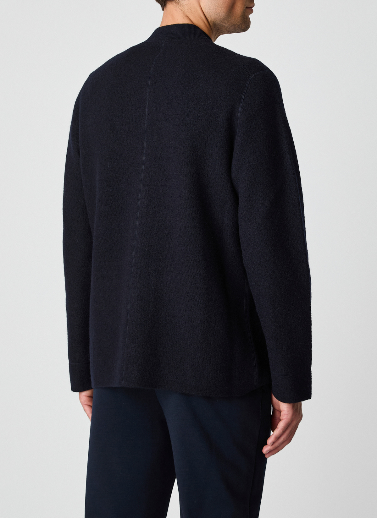 Strickjacke Knopf 1/1 Arm, Navy Rückansicht