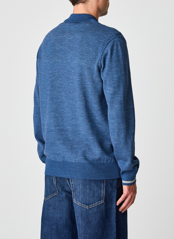 Strickjacke mit Kapuze 1/1 Arm Deep Sea Frontansicht