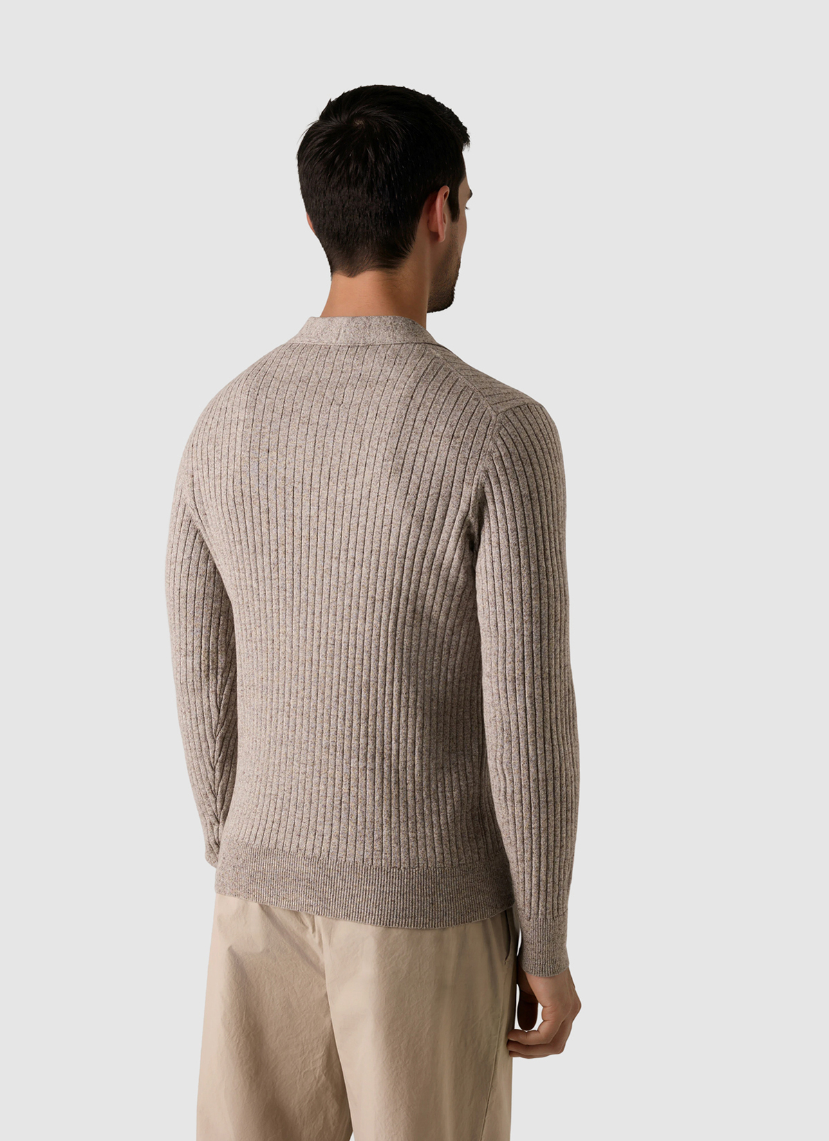 Strickjacke Knopf 1/1 Arm, Pale Brown Rückansicht