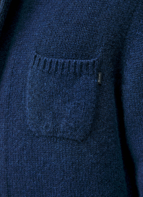 Strickjacke Knopf 1/1 Arm Dusk Blue Frontansicht