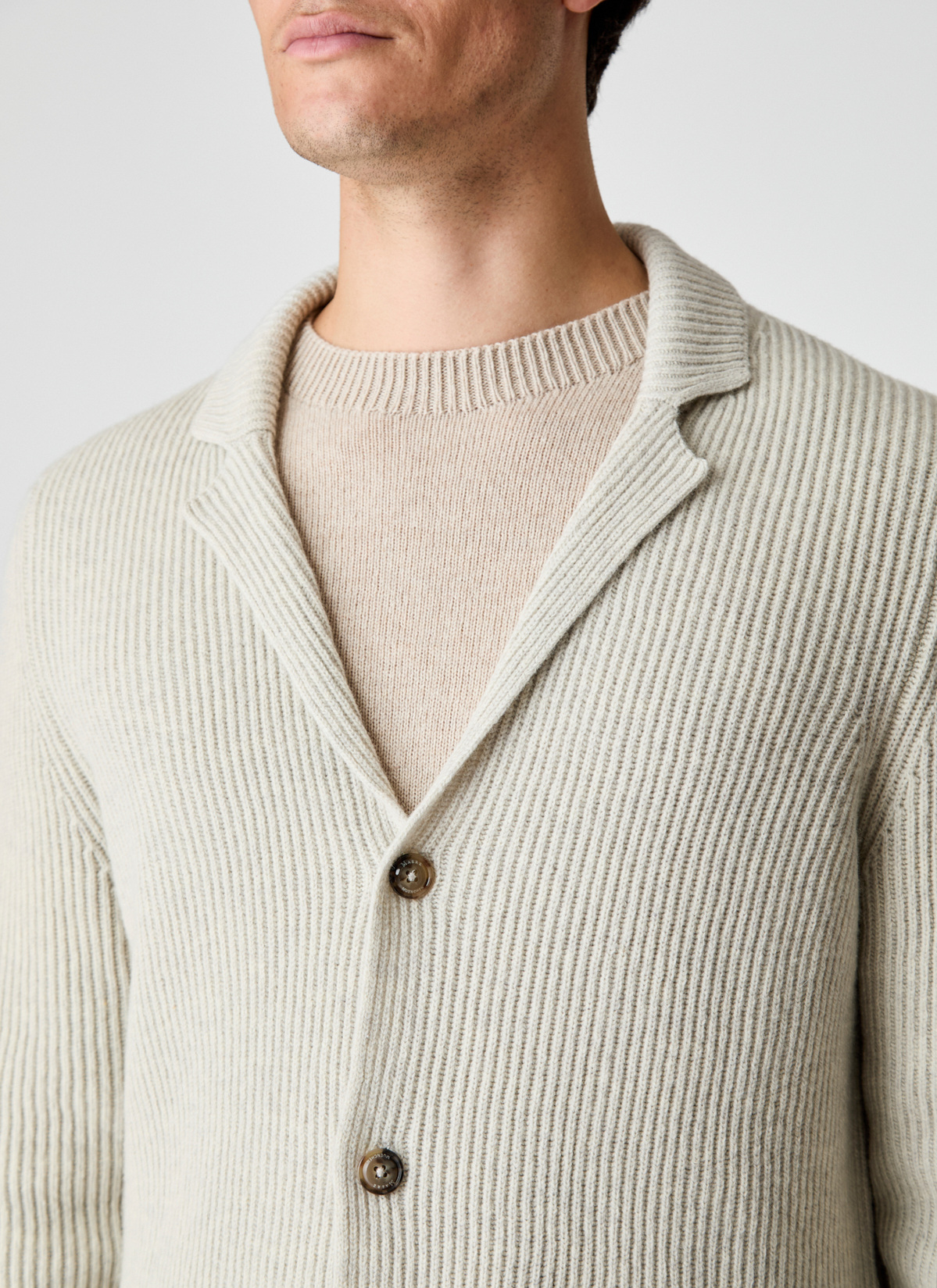 Strick Blazer, Mascarpone Cream Detailansicht 2