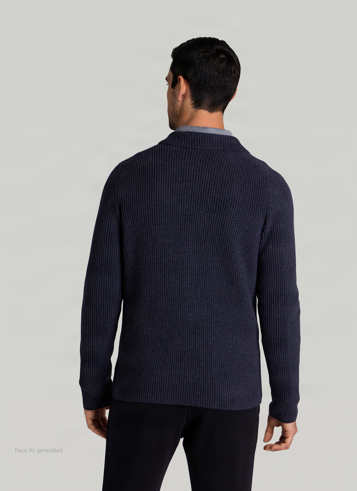 Strick Blazer, Midnight Blue Rückansicht