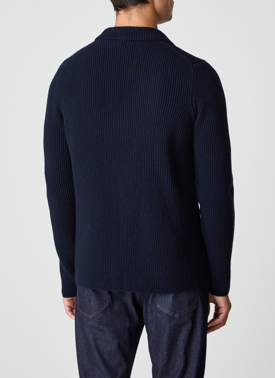 Strick Blazer Navy Frontansicht