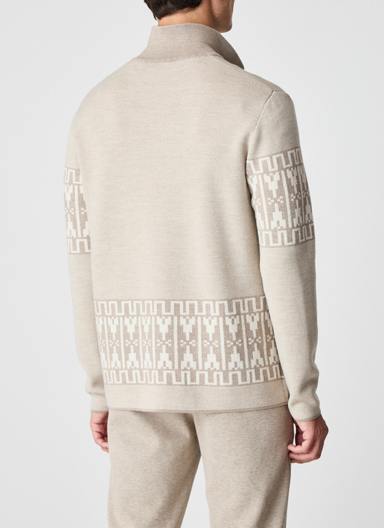 Strickjacke Knopf 1/1 Arm Iced Latte Frontansicht