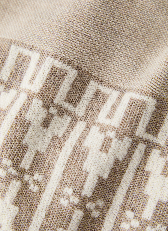 Strickjacke Knopf 1/1 Arm Iced Latte Frontansicht