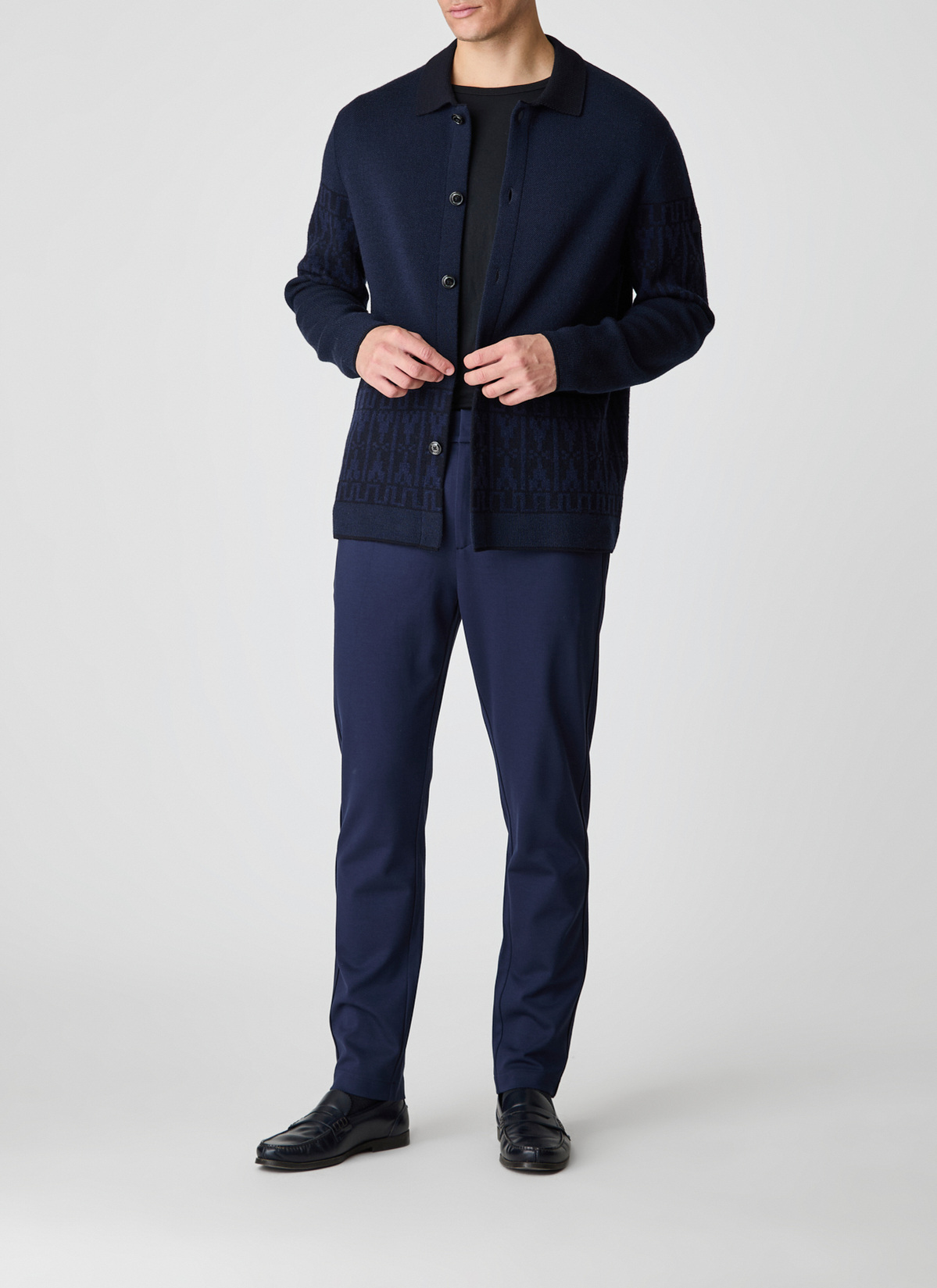 Strickjacke Knopf 1/1 Arm, Deep Sea Detailansicht 1