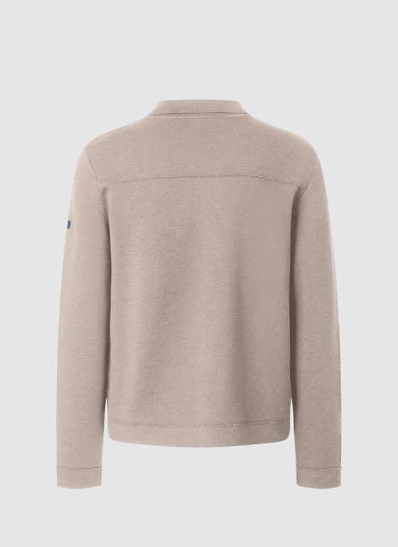 Strickjacke Knopf 1/1 Arm Iced Latte Frontansicht