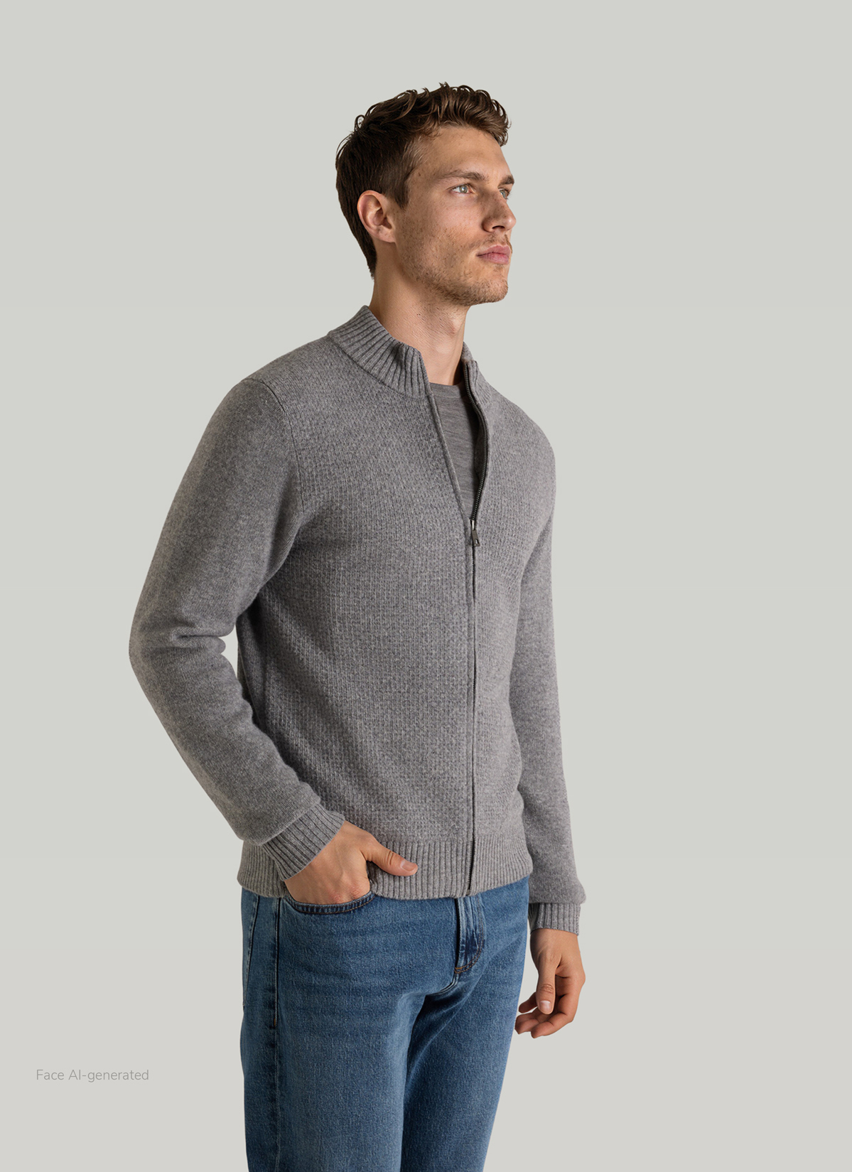 Strick Blazer, Shark Skin Frontansicht