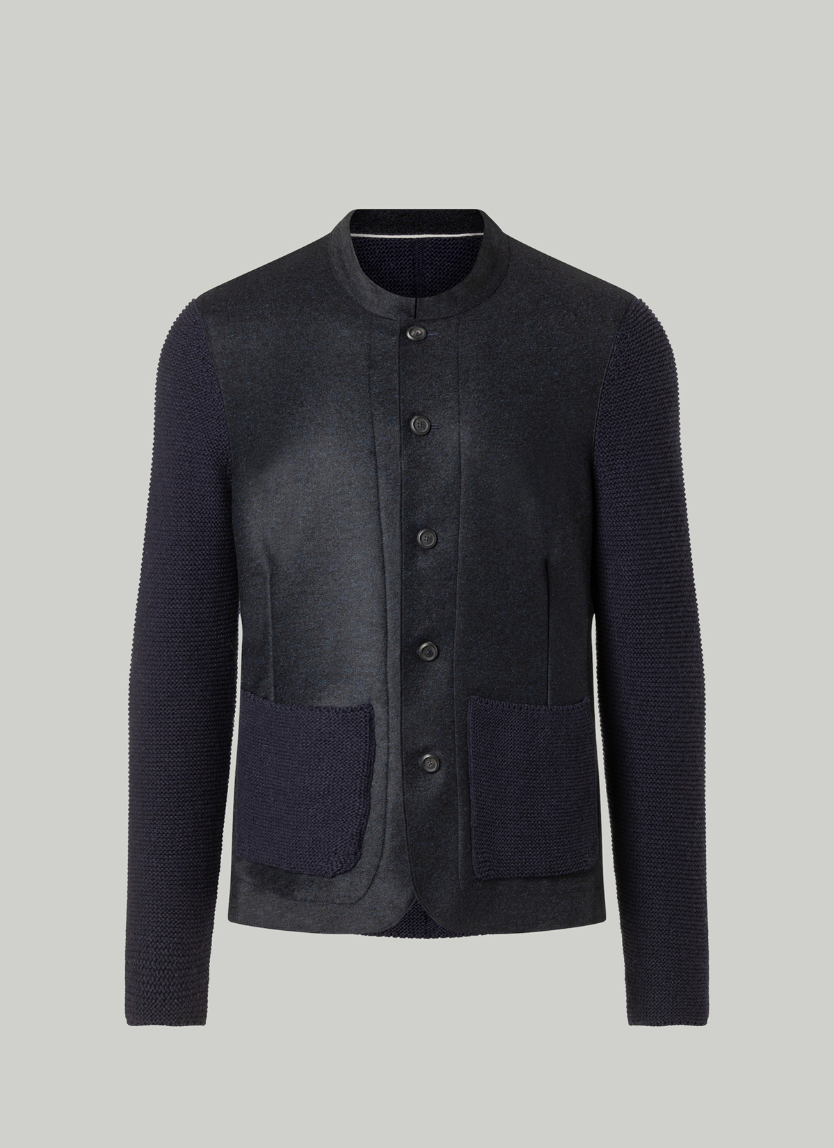 Strick Blazer, Navy Frontansicht