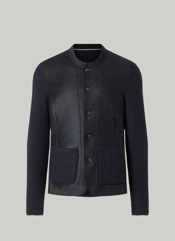 Strick Blazer Navy Frontansicht