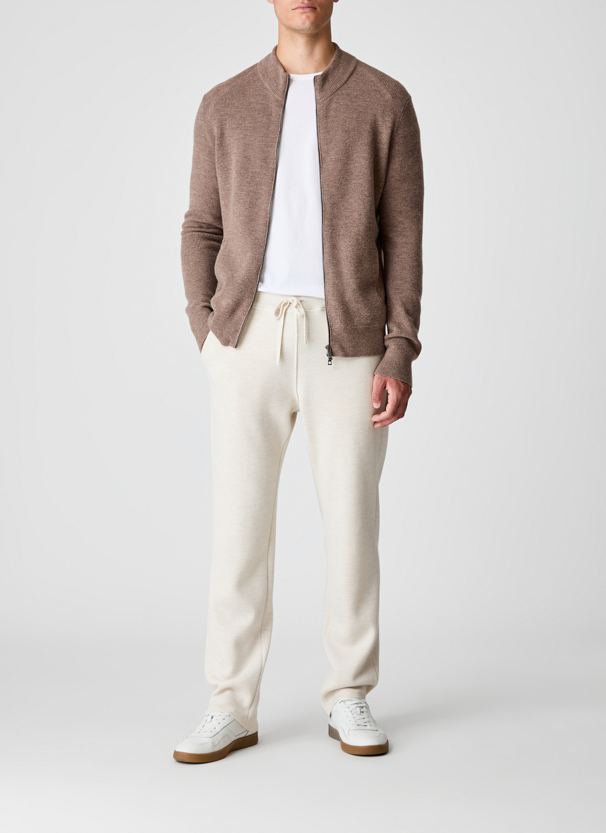 Strickjacke Zip 1/1 Arm, Twig Detailansicht 1