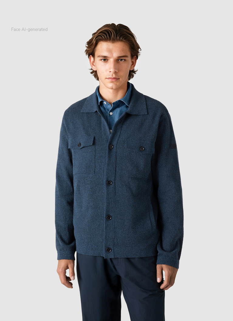 StrickjackeDawn Blue Frontansicht