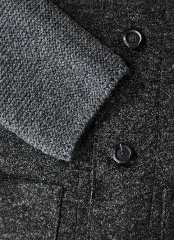 Strick Blazer Dark Grey Melange Frontansicht
