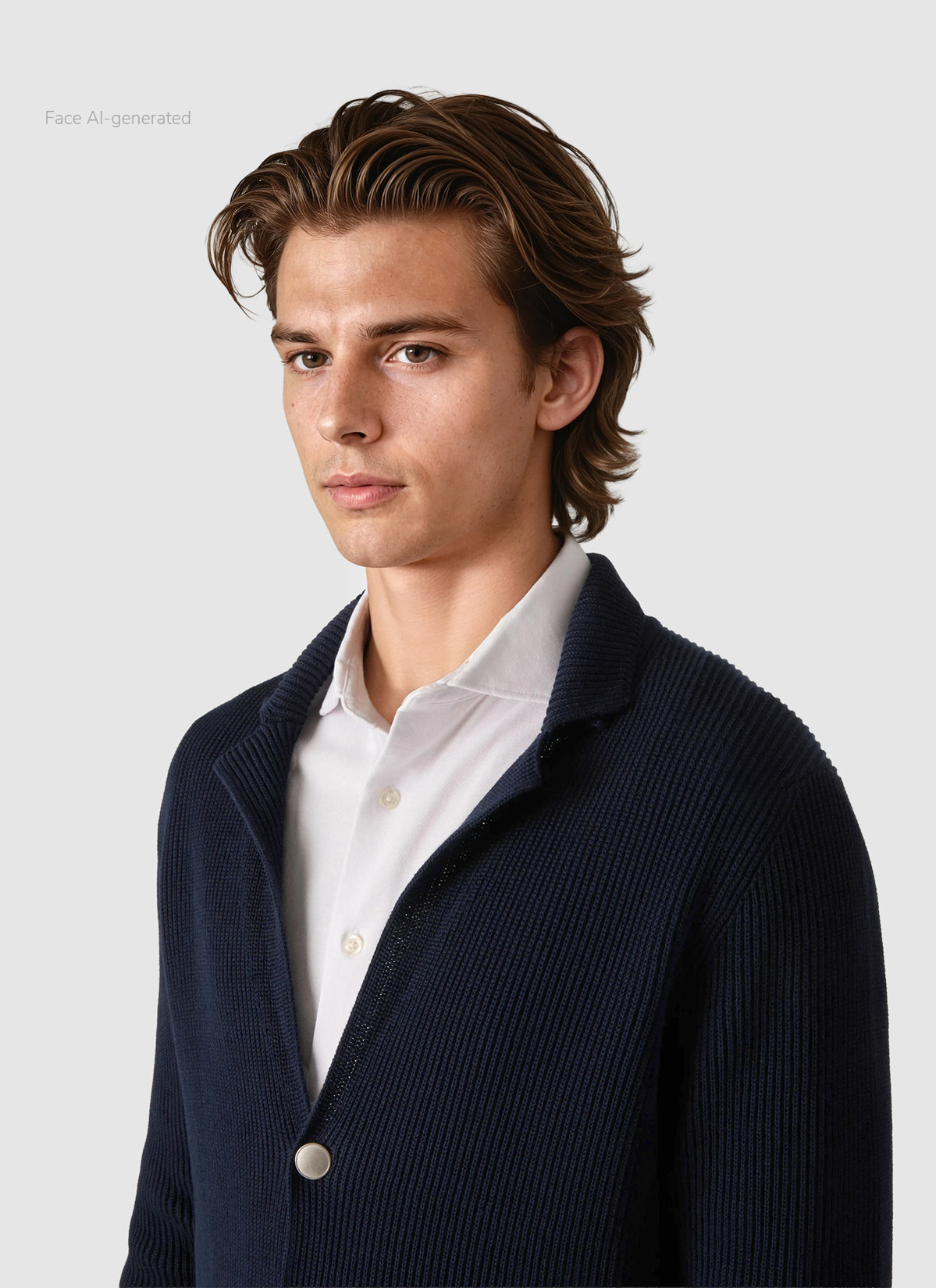 Strickjacke Knopf 1/1 Arm, Navy Detailansicht 1