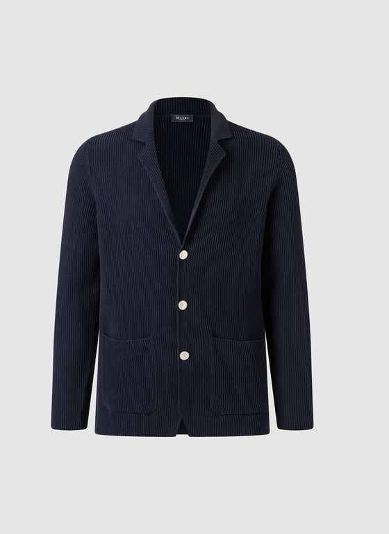 Strickjacke Knopf 1/1 Arm Navy Frontansicht
