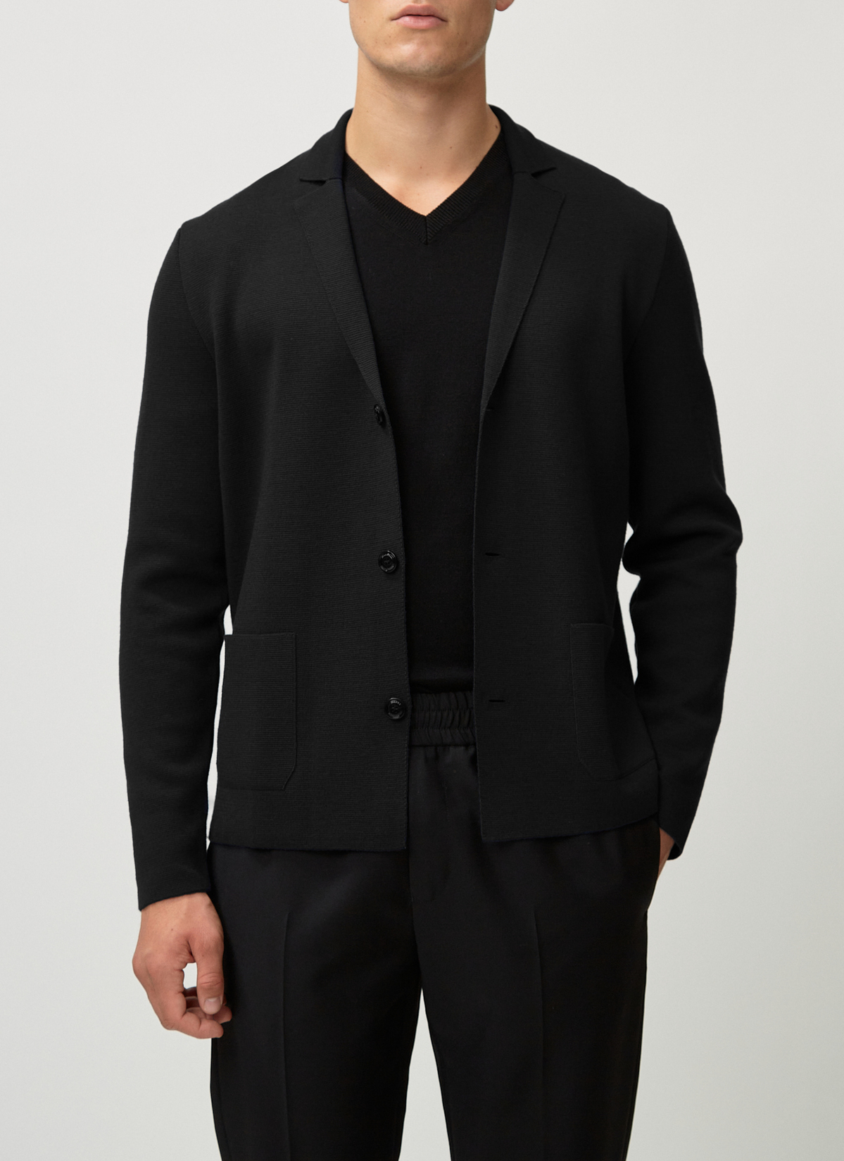 Strick Blazer, Black Frontansicht