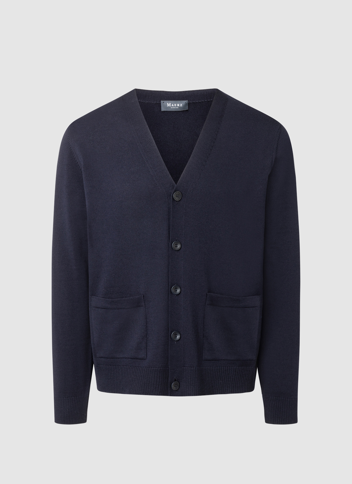 Strick Cardigan 1/1 Arm, Navy Frontansicht