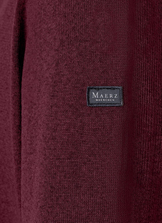 Strick Cardigan 1/1 Arm Barolo Wine Frontansicht