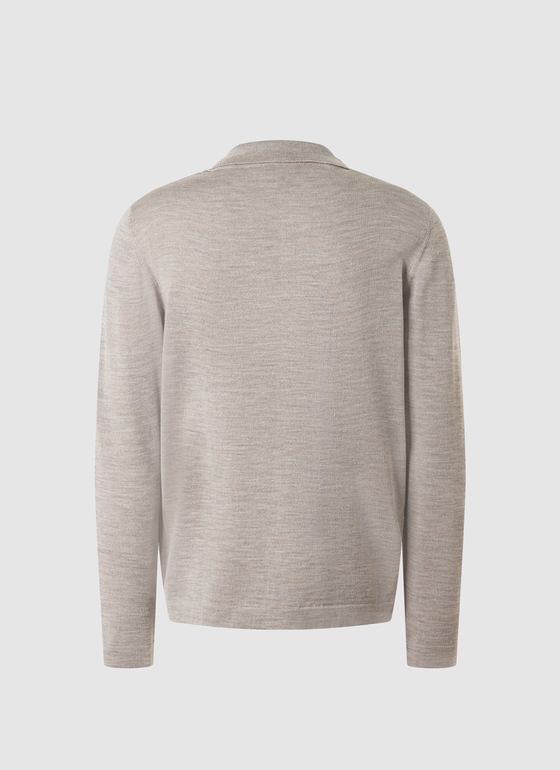 Strickjacke Zip 1/1 Arm Iced Latte Frontansicht