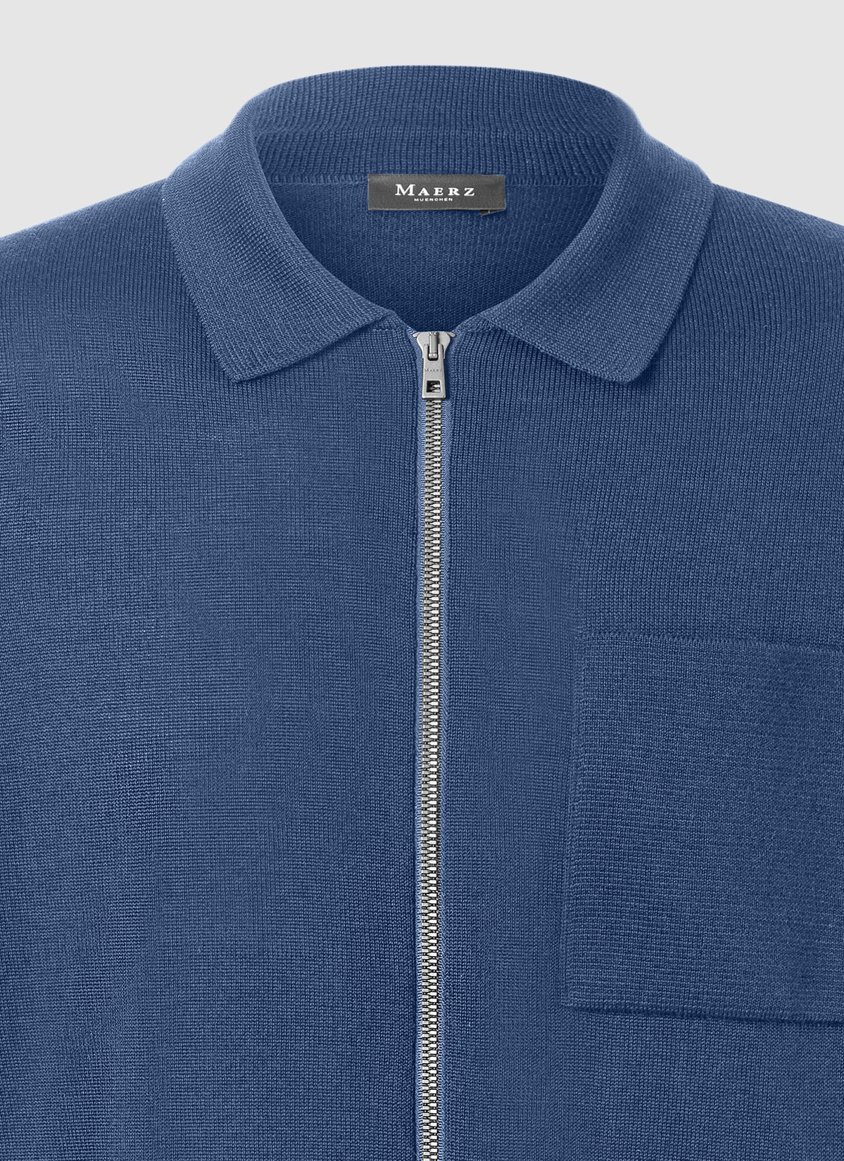 Strickjacke Zip 1/1 Arm, Deep Sea Detailansicht 1