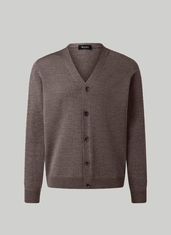 Strick Cardigan 1/1 Arm Brownie Frontansicht