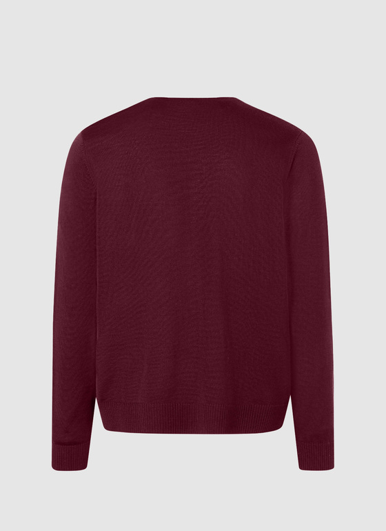 Strick Cardigan 1/1 Arm Barolo Wine Frontansicht