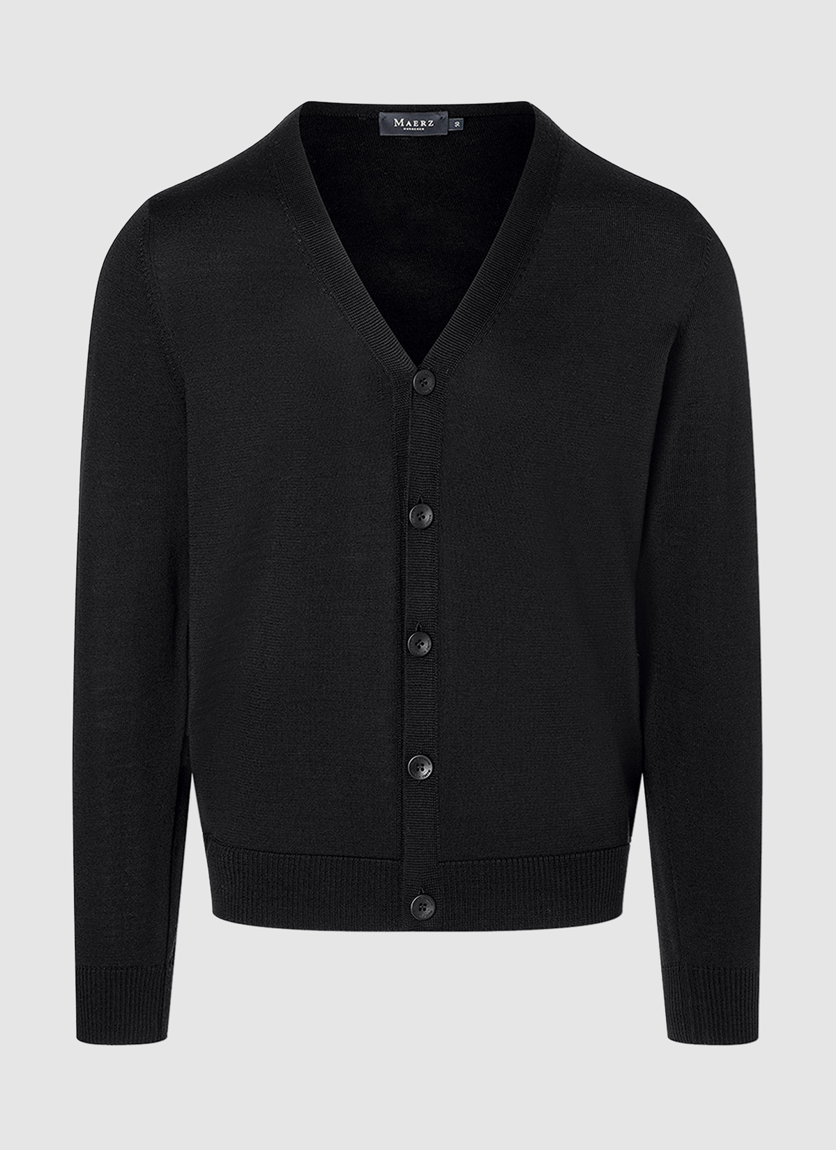 Strick Cardigan 1/1 Arm, Black Frontansicht