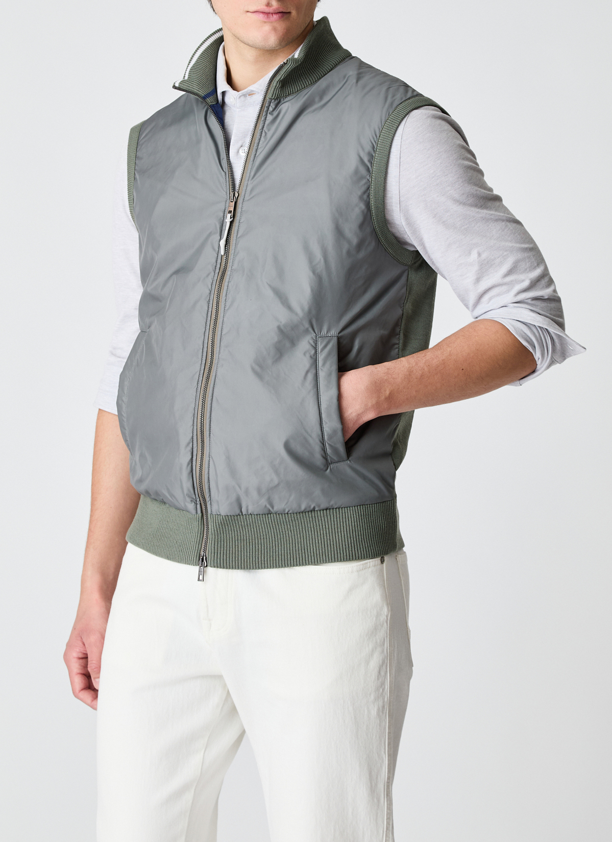 Weste, Foggy Teal Frontansicht