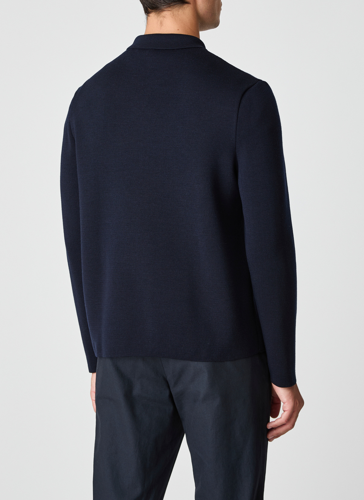 Strickjacke Knopf 1/1 Arm, Navy Rückansicht