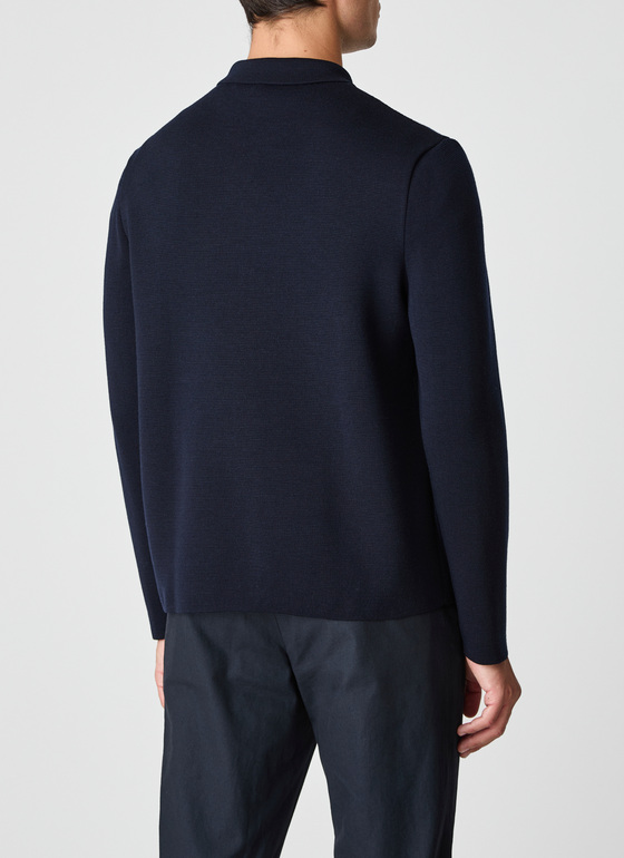 Strickjacke Knopf 1/1 Arm Navy Frontansicht