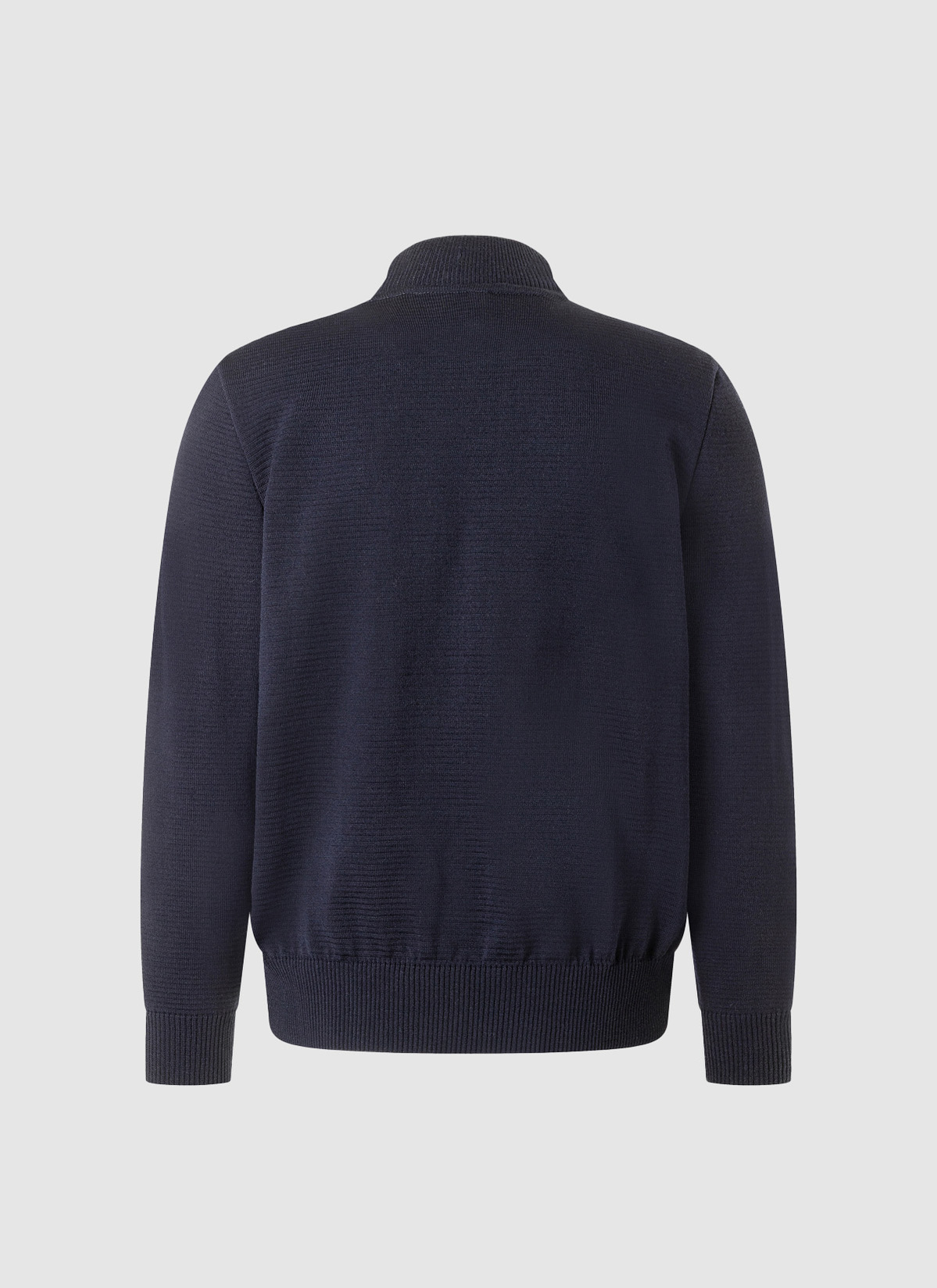 Strickjacke Zip 1/1 Arm, Navy Rückansicht