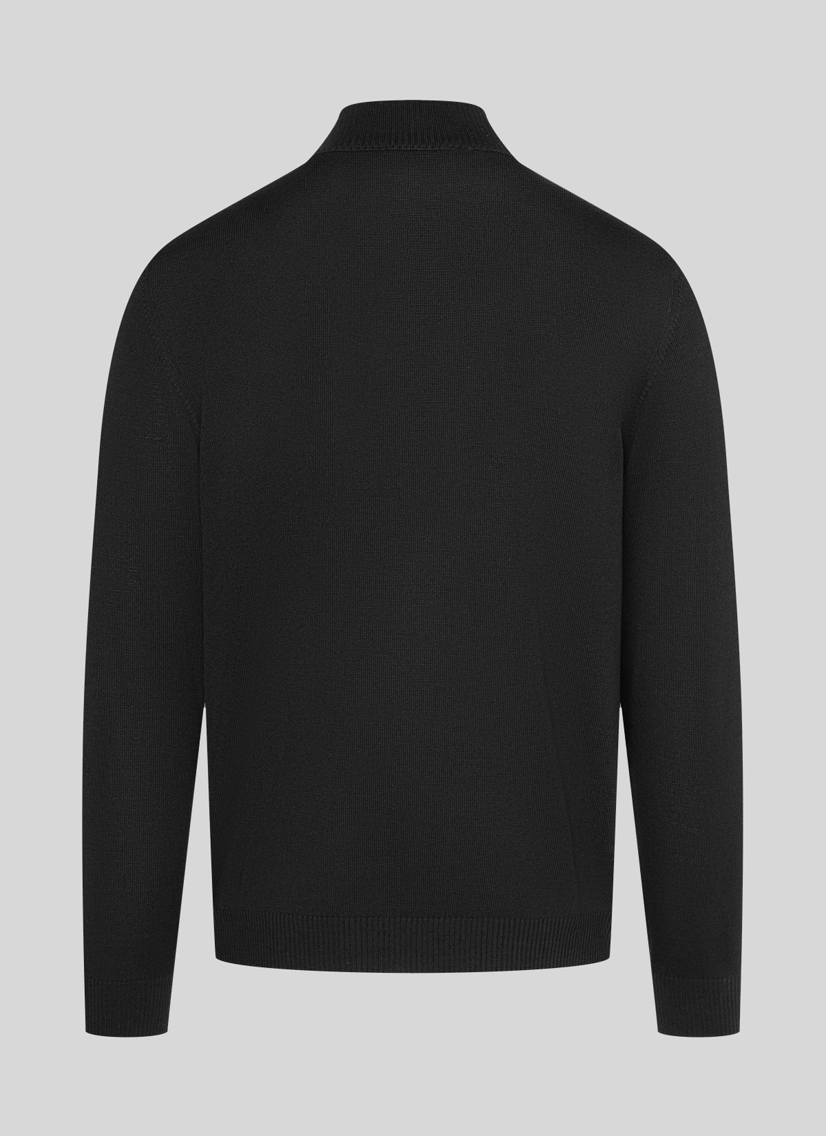 Strickjacke Zip 1/1 Arm, Black Rückansicht