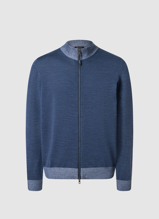 Strick Cardigan 1/1 Arm Deep Sea Frontansicht