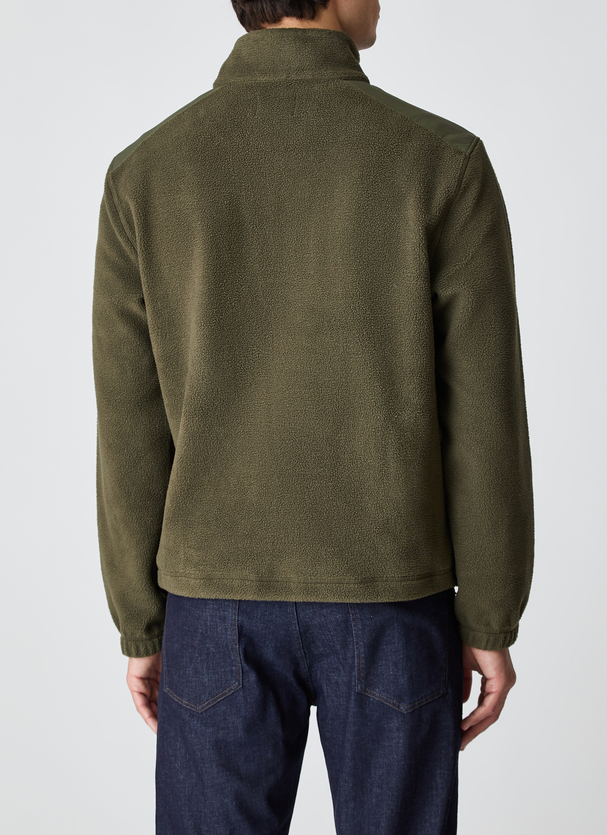 Sweat Stehkragen Zip, Foggy Teal Rückansicht