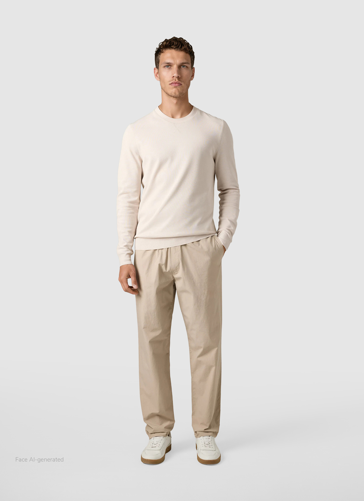 Longsleeve 1/1 Arm, Mascarpone Cream Frontansicht