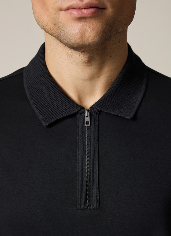 Poloshirt Black Frontansicht